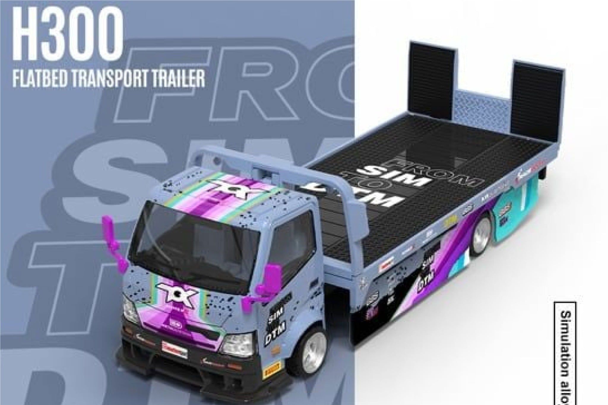  Mô hình xe H300 Flatbed Transport Trailer From Sim to DTM tỉ lệ 1:64 Cool Car CC647235 