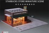  Hộp trưng bày mô phỏng quán StarBuck Coffee - bãi đỗ xe tỉ lệ 1:64 MoreArt MO936212 