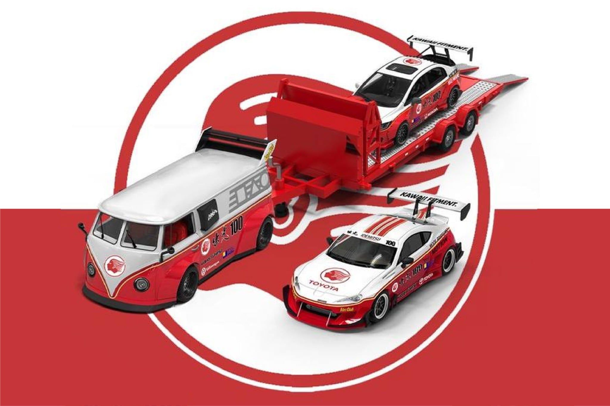  Mô hình xe kéo T1 + toyota 86 tỉ lệ 1:64 BSC BSC642314-T 