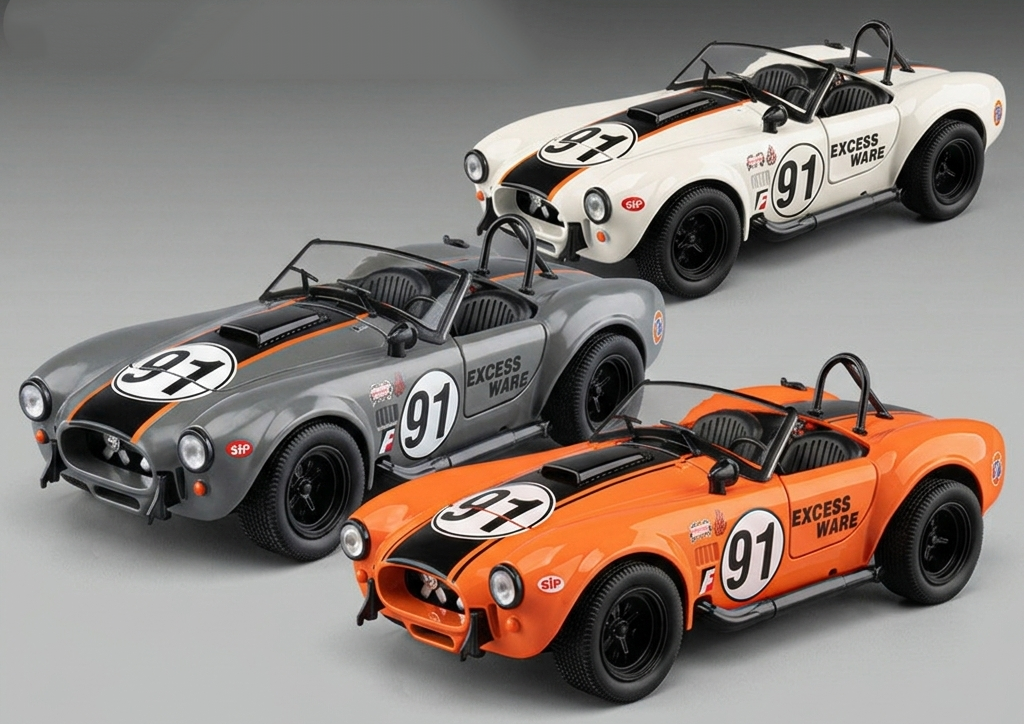  Mô hình xe Shelby Cobra racing full open tỉ lệ 1:24 Jiaye Model OT24109 