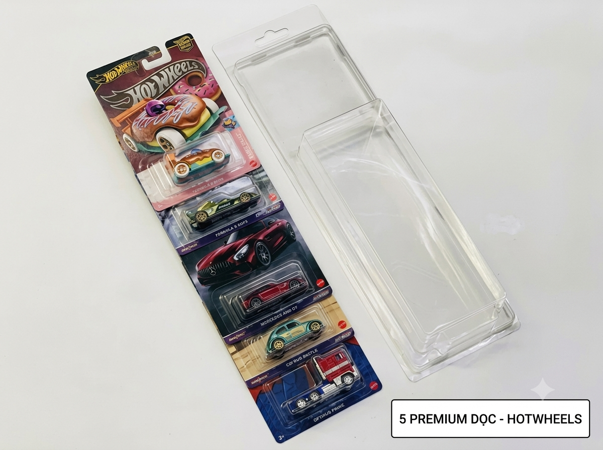  Bộ 5 PVC đựng card dọc Hot wheels Premium (Horizion Culture) tỉ lệ 1:64 PVC_HW_PRE_V4 