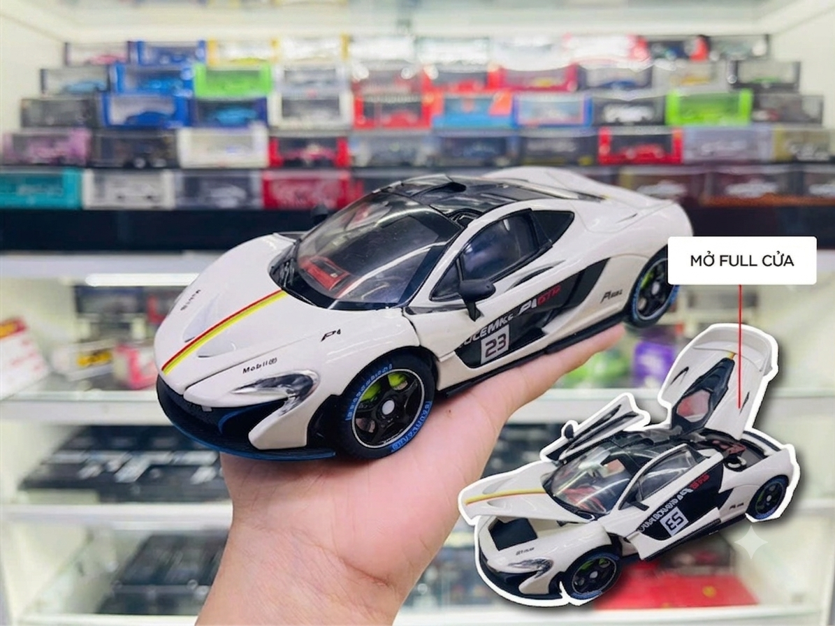  Xe ô tô mô hình bằng hợp kim và nhựa Laren P1 Racing  full kính đánh lái được tỉ lệ 1:24 Chezhi CZ241412 