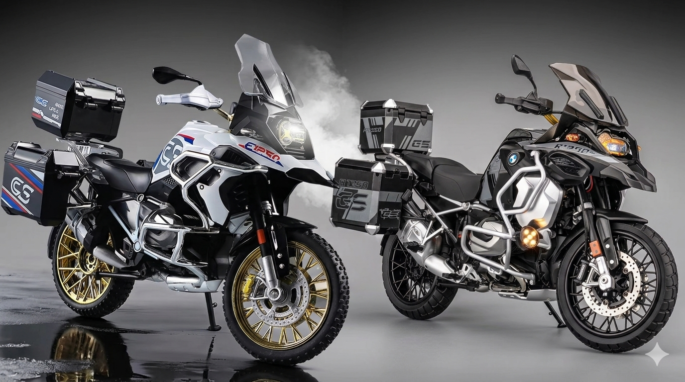  Mô hình xe BMW R1250GS Adventure đi kèm phụ kiện - có động cơ có phun khói tỉ lệ lớn 1:7 XLG M92340-6 