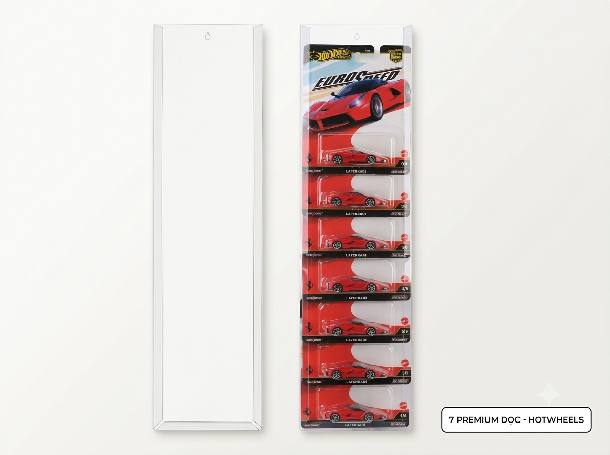  Hộp gấp 7 card PVC đựng card dọc Hot wheels Premium (Horizion Culture) tỉ lệ 1:64 PVC_HW_PRE_V6 