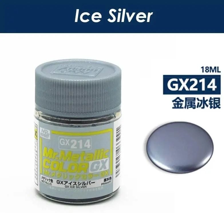  Lacquer GX214 ice silver sơn mô hình màu bạc băng ánh kim 18ml Mr.Metallic Color - Mr.Hobby GX214 