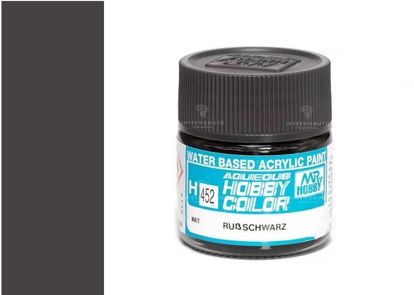  Acrylic H452 Rußschwarz / Soot Black — Đen mồ hóng / Đen muội 10ml Mr.Hobby H452 