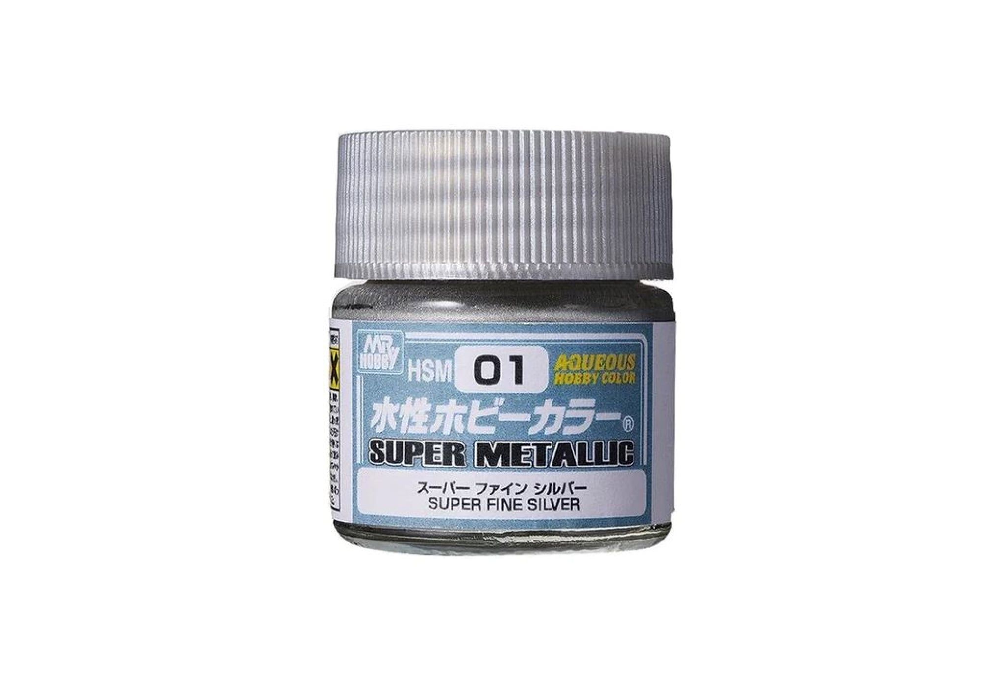  Aqueous HSM01 Superfine silver sơn mô hình màu bạc ánh kim dòng Super Metallic Color 10ml Mr.Hobby HSM01 