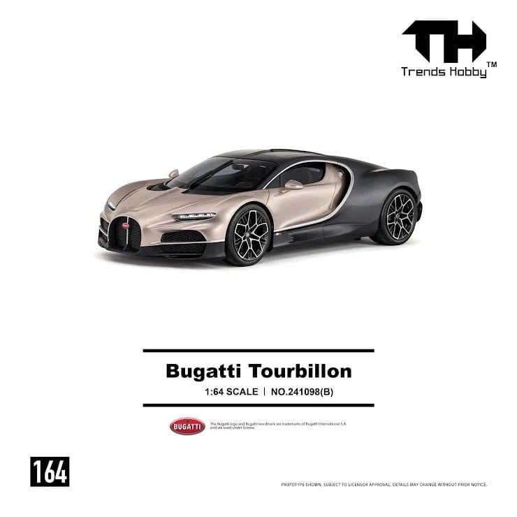  Mô hình xe Bugatti Tourbillon Tachymeter Dore Gold tỉ lệ 1:64 Trends Hobby 241098B 