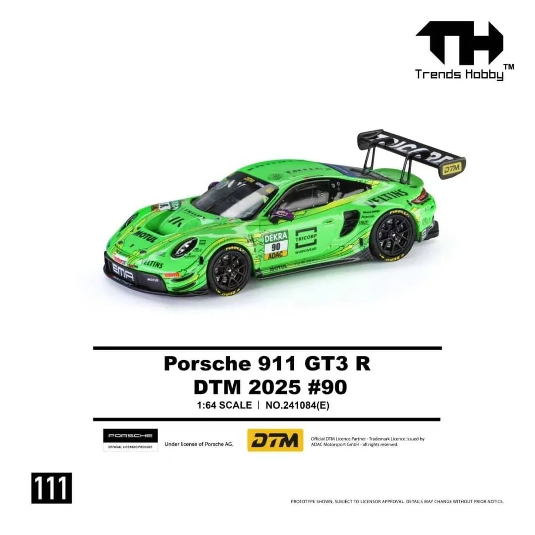  Mô hình xe Porsche 911 GT3 R DTM 2025 #90 tỉ lệ 1:64 Trends Hobby 241084E 