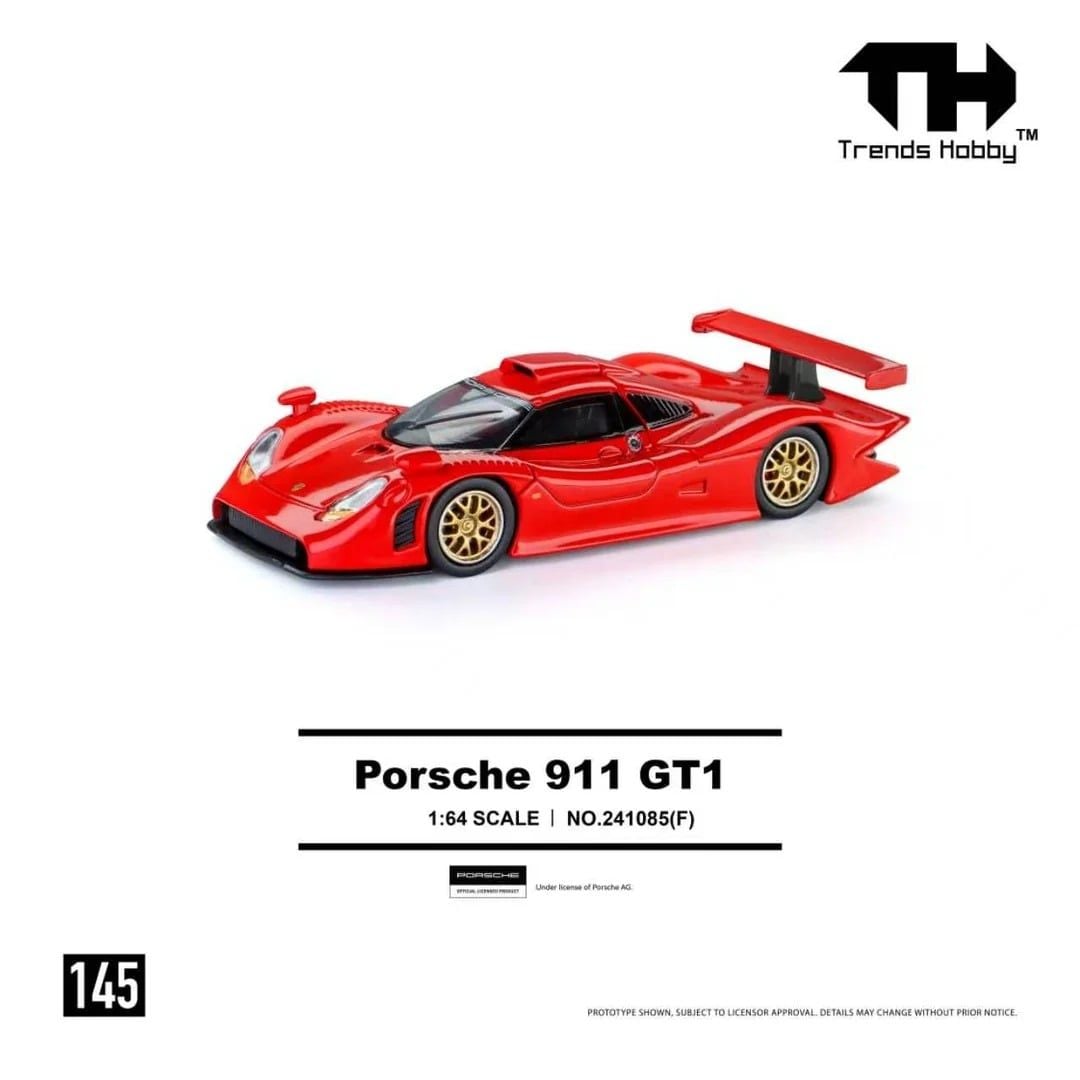  Mô hình xe Porsche 911 GT1 Red tỉ lệ 1:64 Trends Hobby 241085F 