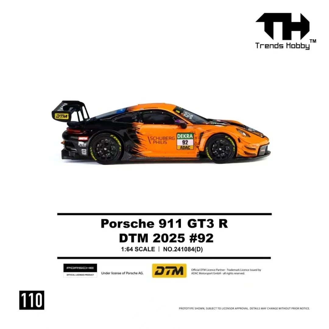  Mô hình xe Porsche 911 GT3 R DTM 2025 #92 tỉ lệ 1:64 Trends Hobby 241084D 