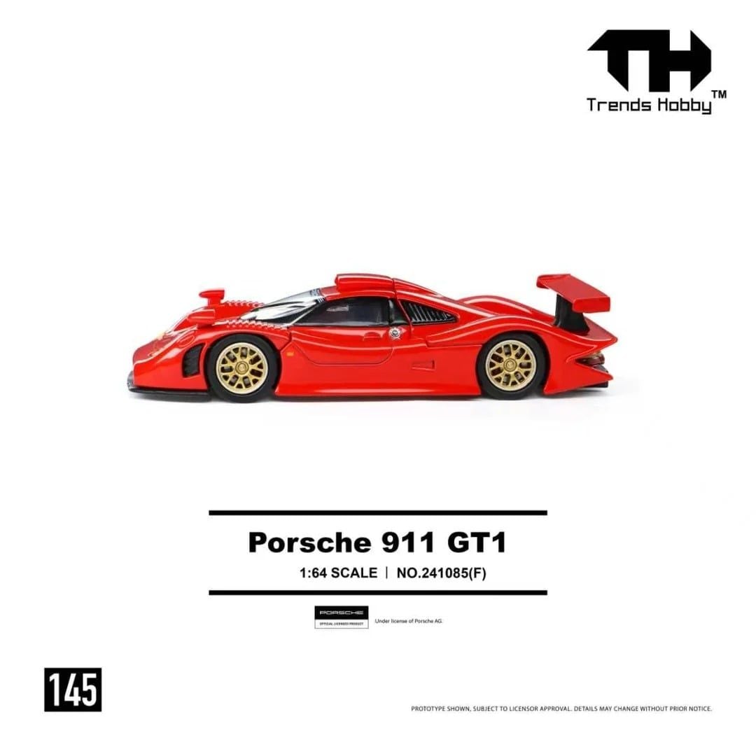  Mô hình xe Porsche 911 GT1 Red tỉ lệ 1:64 Trends Hobby 241085F 