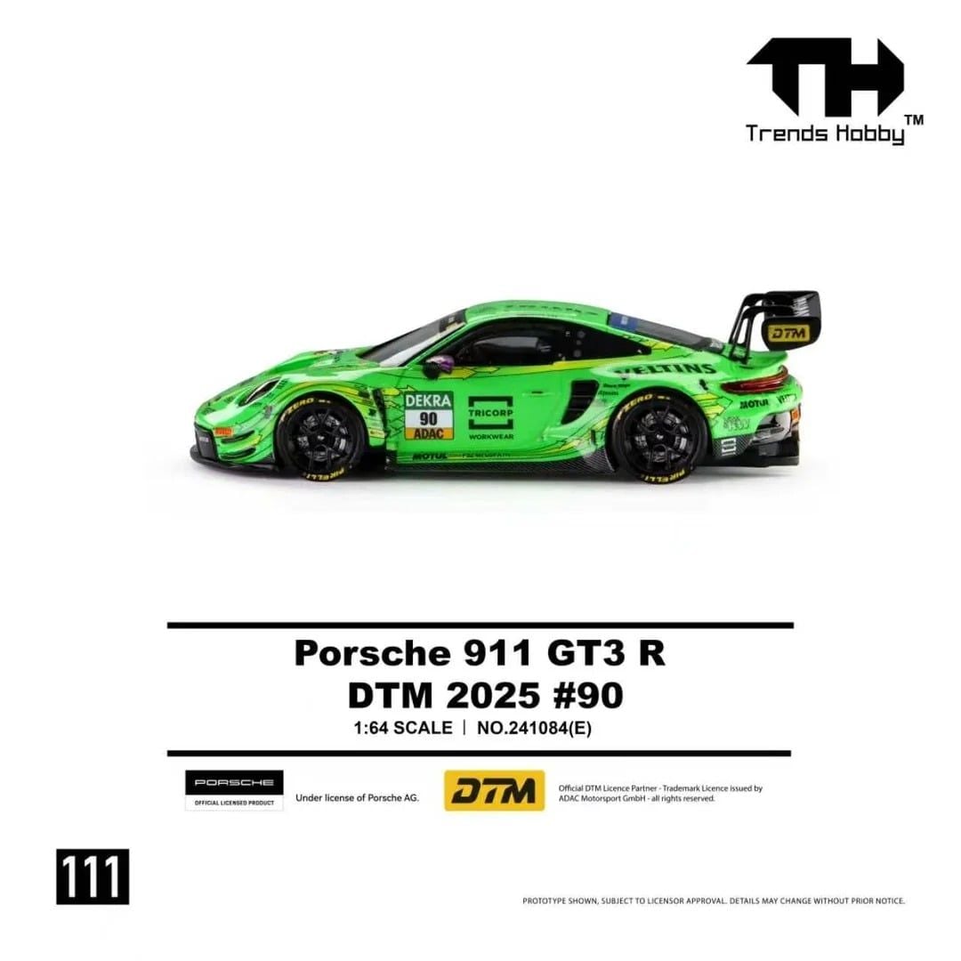  Mô hình xe Porsche 911 GT3 R DTM 2025 #90 tỉ lệ 1:64 Trends Hobby 241084E 
