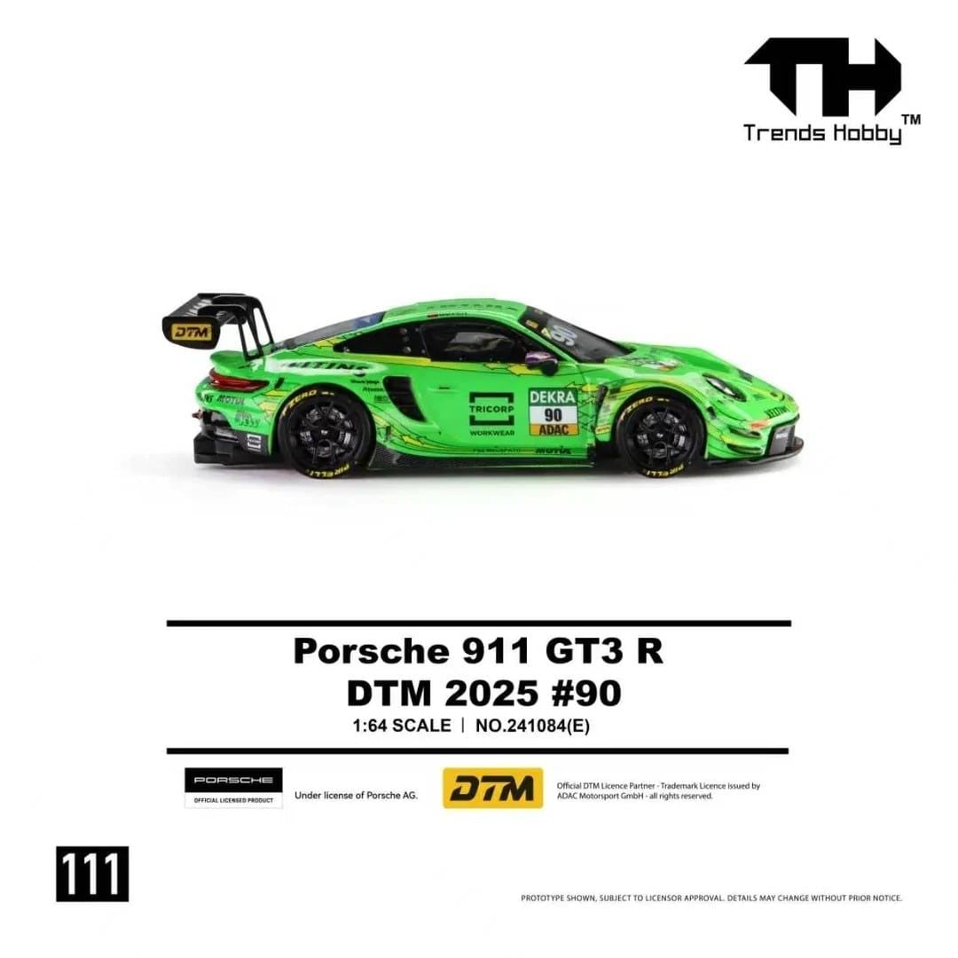  Mô hình xe Porsche 911 GT3 R DTM 2025 #90 tỉ lệ 1:64 Trends Hobby 241084E 