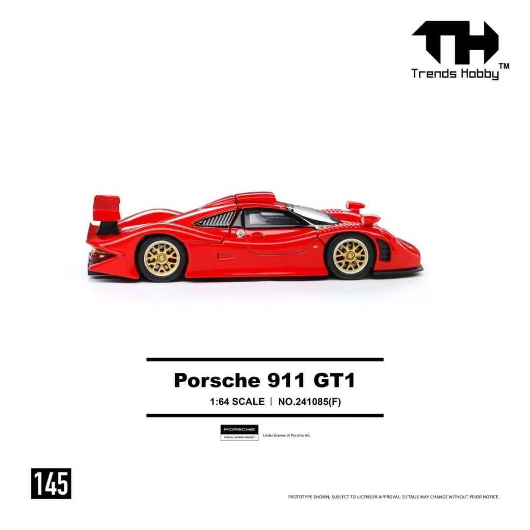  Mô hình xe Porsche 911 GT1 Red tỉ lệ 1:64 Trends Hobby 241085F 