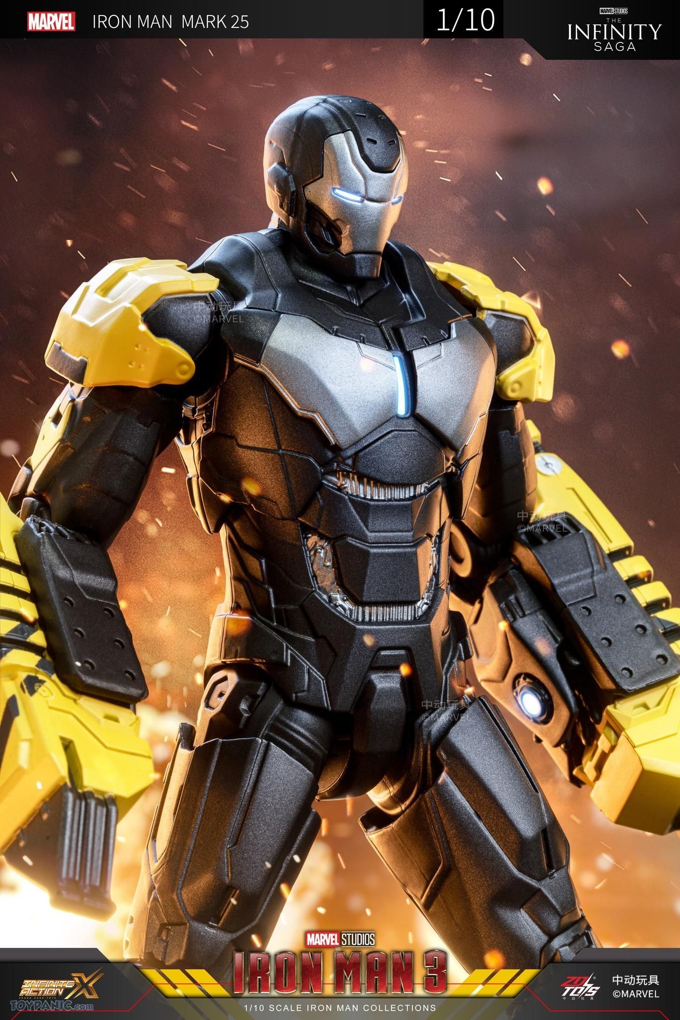  Mô hình nhân vật Marvel Iron man người sắt Mark 25 MK25 SHF Iron man 3 tỉ lệ 1:10 18CM ZM64 ZD Toys FG262 