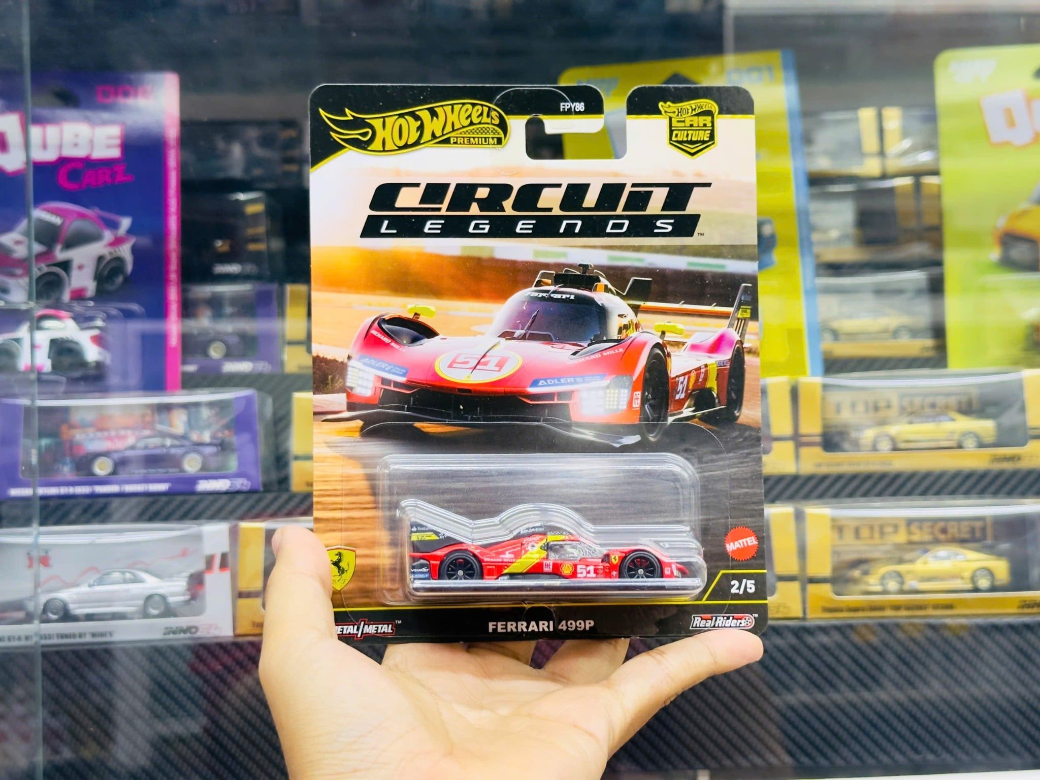  Mô hình xe Ferrari 499P tỉ lệ 1:64 Hotwheels Premium JBK49 