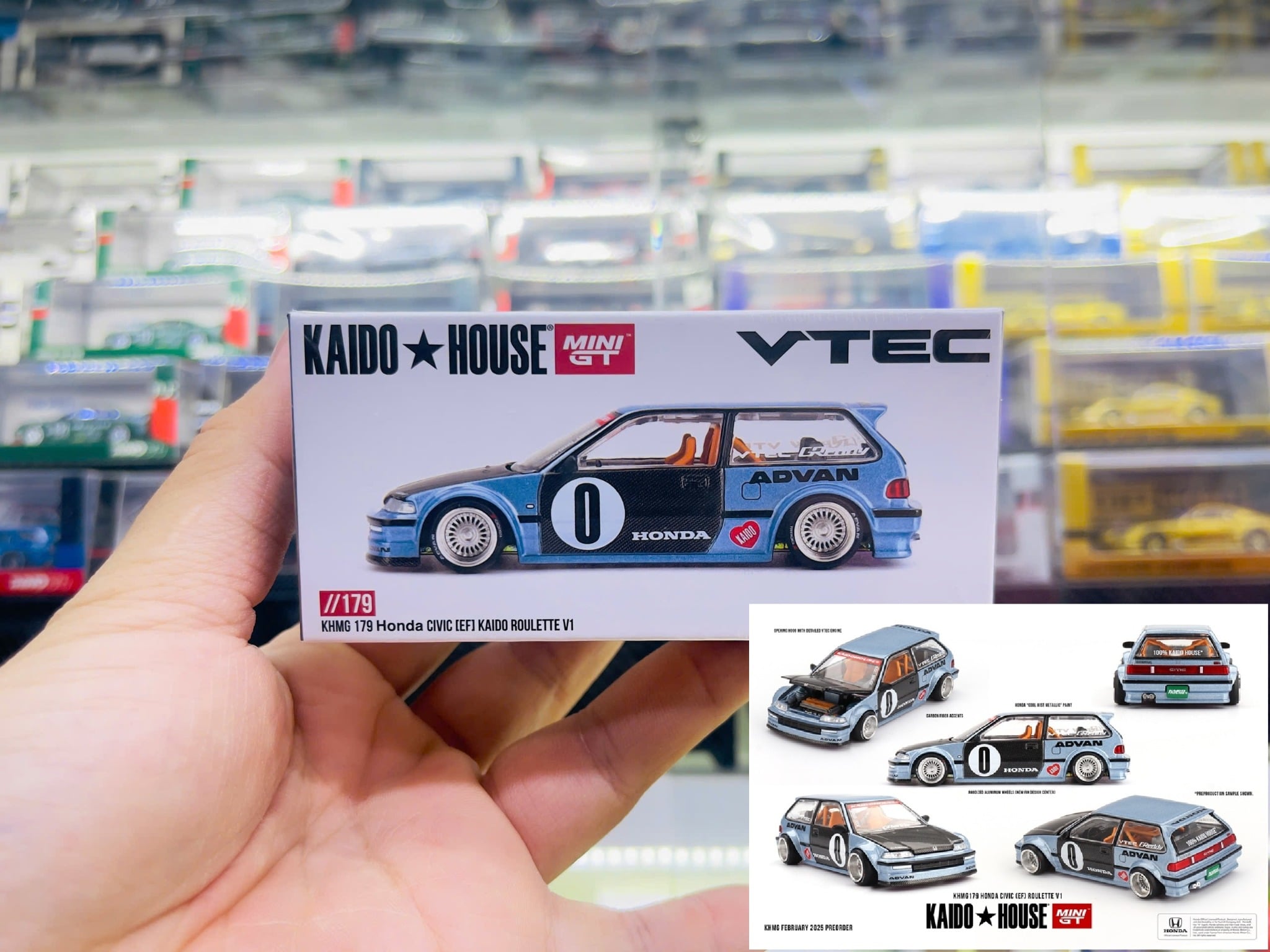  Mô hình xe HONDA CIVIC (EF) ROULETTE V1 tỉ lệ 1:64 Kaido House KHMG179 