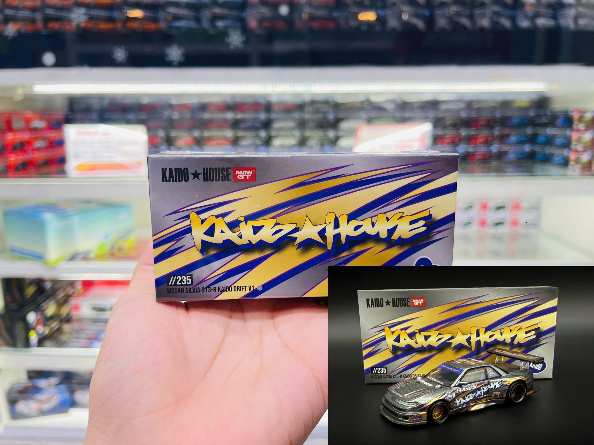  Mô hình xe Nissan Silvia S13-R KAIDO DRIFT V1 tỉ lệ 1:64 Kaido House KHMG235 