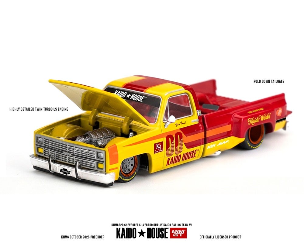  Mô hình xe Chevrolet Silverado Dually Kaido Racing Team V1 tỉ lệ 1:64 Kaido House KHMG320 