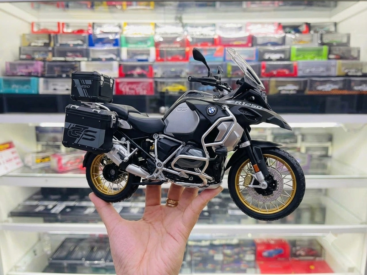  Mô hình xe BMW R1250GS Adventure đi kèm phụ kiện - có động cơ có phun khói tỉ lệ lớn 1:7 XLG M92340-6 