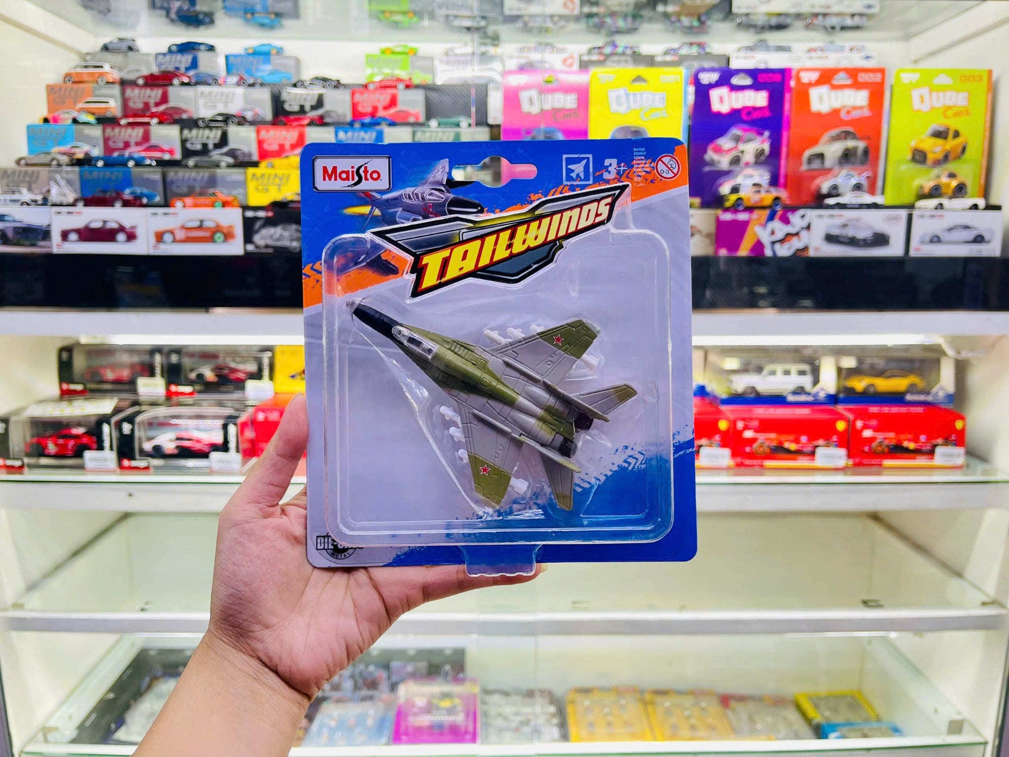  Mô hình máy bay quân sự MIG-29 Fulcrum green armor kích thước 12cm Tailwinds Maisto MB12016 