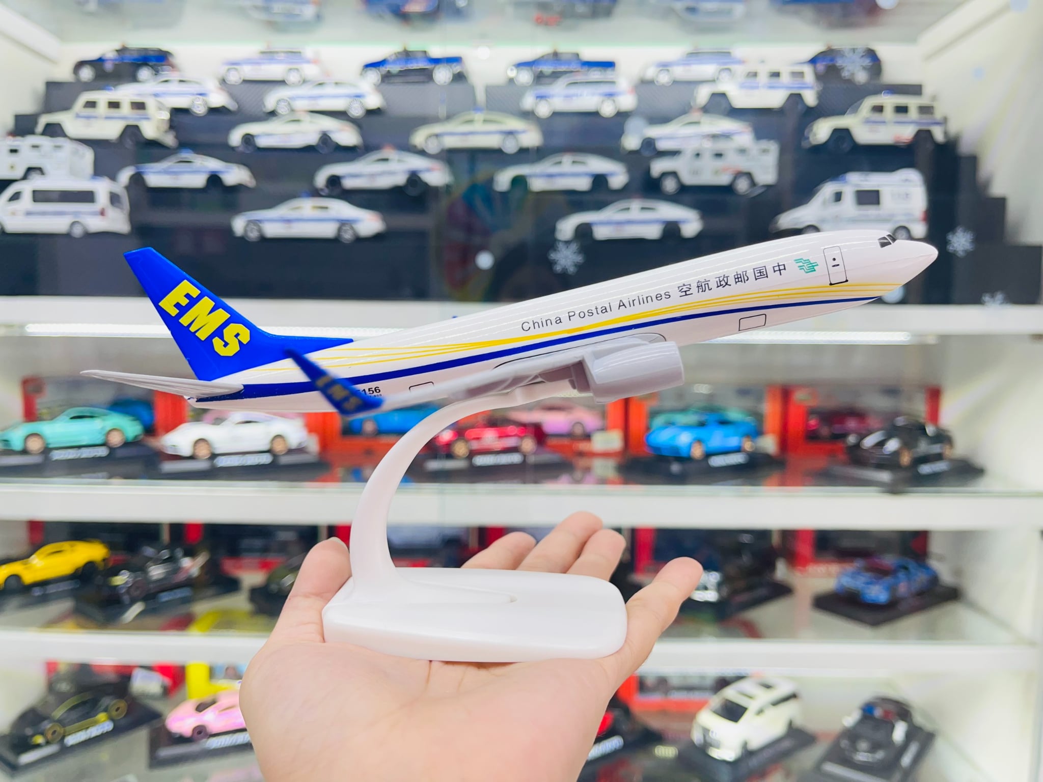  Mô hình máy bay China Postal Airlines EMS dòng B B737 có bánh xe 20cm MB20040 