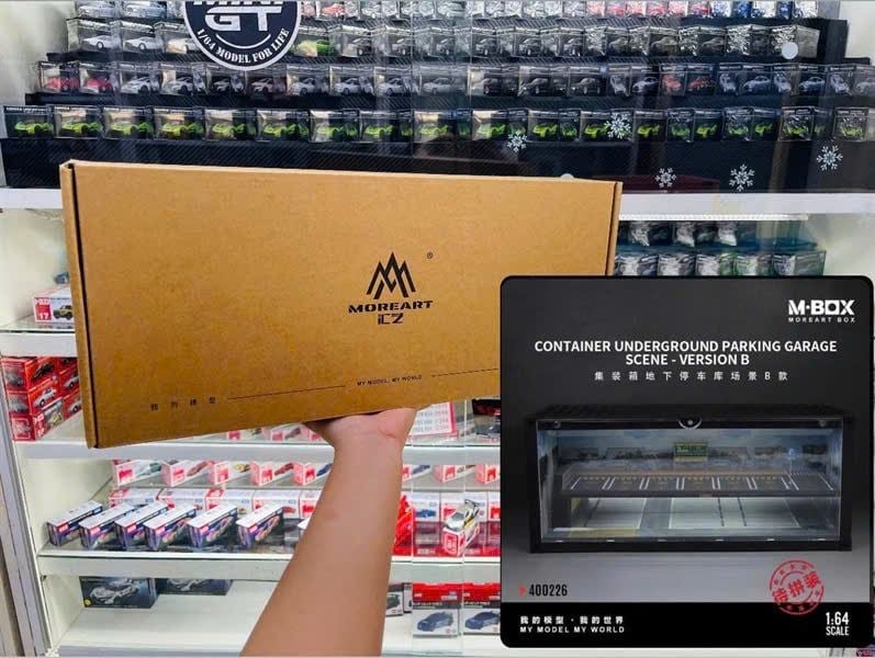  Hộp trưng bày container mô phỏng Underground Parking Garage Scene tỉ lệ 1:64 MoreArt MBOX MB400226 