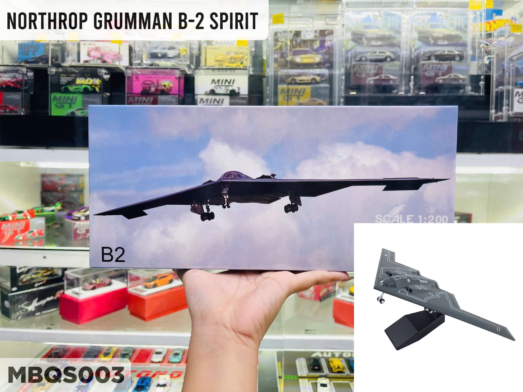  Mô hình máy bay tàng hình USA Northrop Grumman B-2 Spirit tỉ lệ 1:200 Ns models MBQS003 