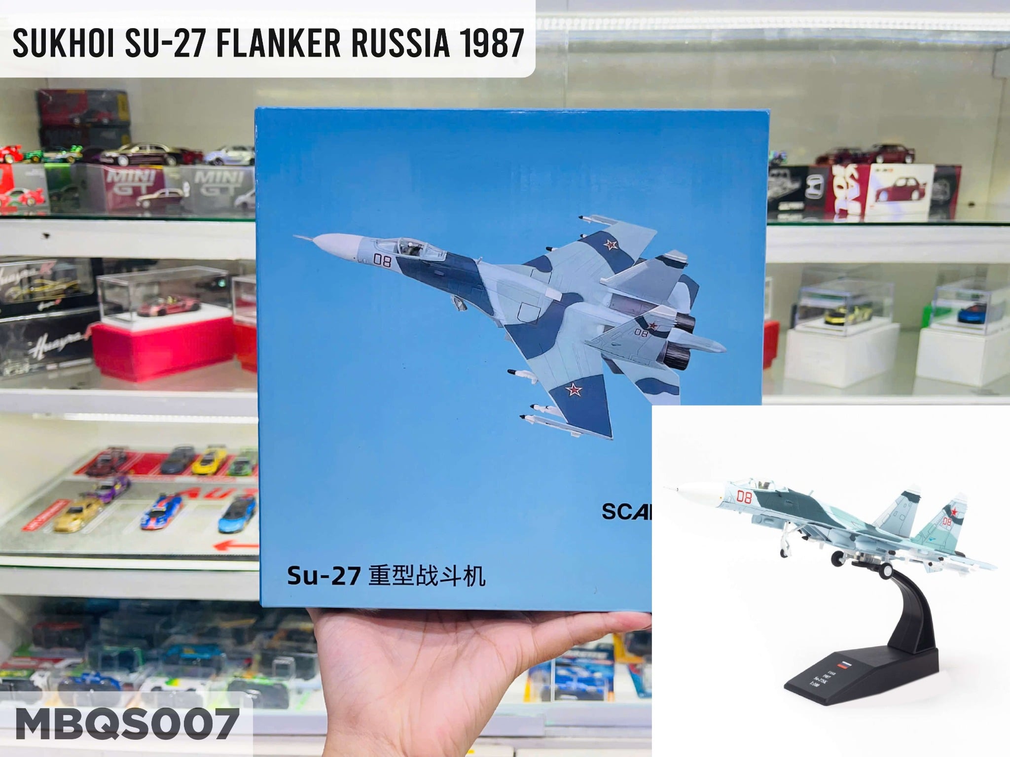 Mô hình máy bay chiến đấu Sukhoi Su-27 Flanker Russia 1987 tỉ lệ 1:100 Ns models MBQS007 