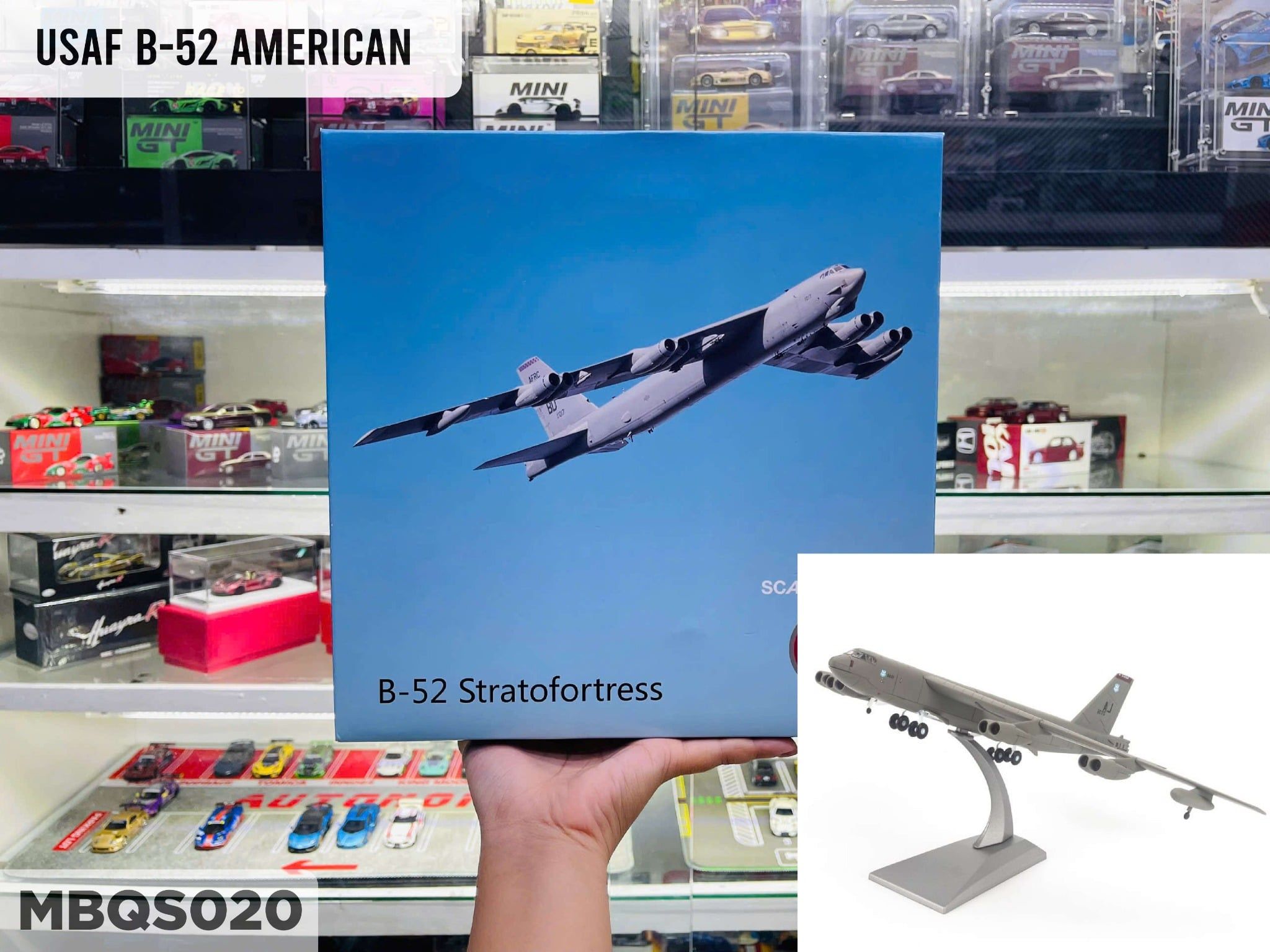  Mô hình máy bay vận tải quân sự USAF B52 AMERICAN tỉ lệ 1:200 USA Ns models MBQS020 