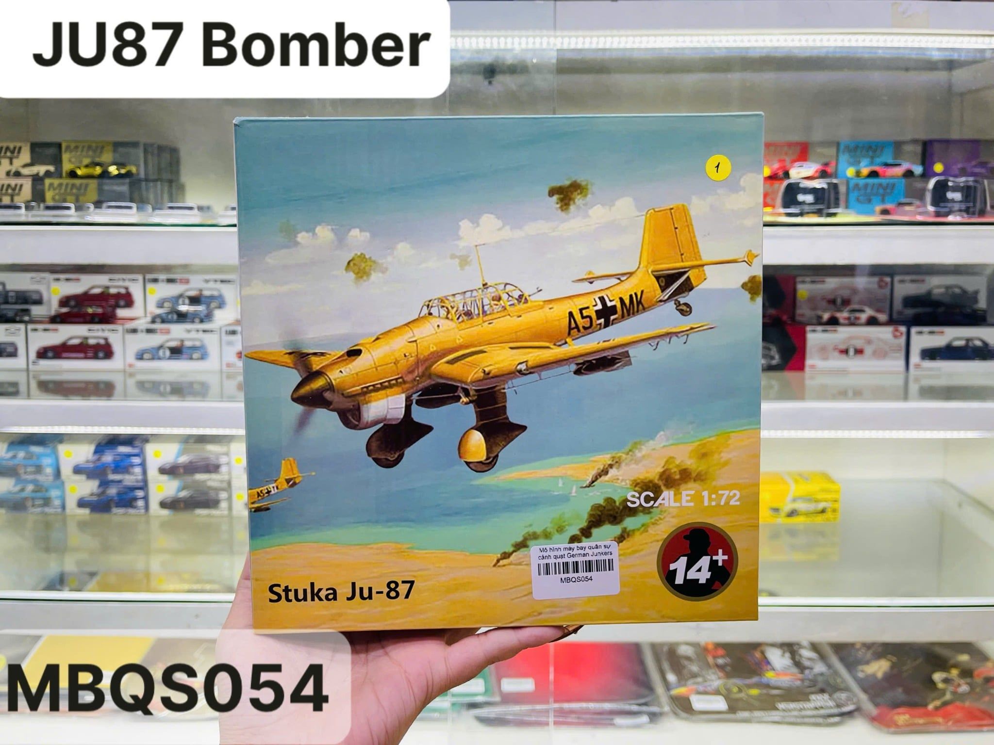  Mô hình máy bay quân sự cánh quạt German Junkers Stuka JU-87 JU87 Bomber tỉ lệ 1:72 NS model MBQS054 