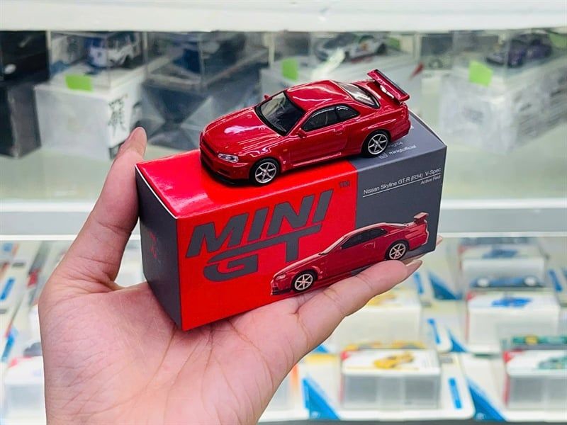 [Hàng Loose] Mô hình xe Nissan Skyline GT-R (R34) V-Spec Active Red tỉ lệ 1:64 MiniGT MGT00796-CH 