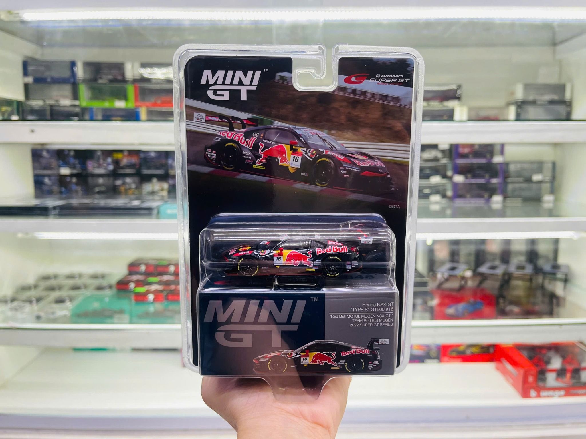  Mô hình xe Honda NSX-GT Type S GT500 #16 Red Bull MOTUL MUGEN NSX-GT
