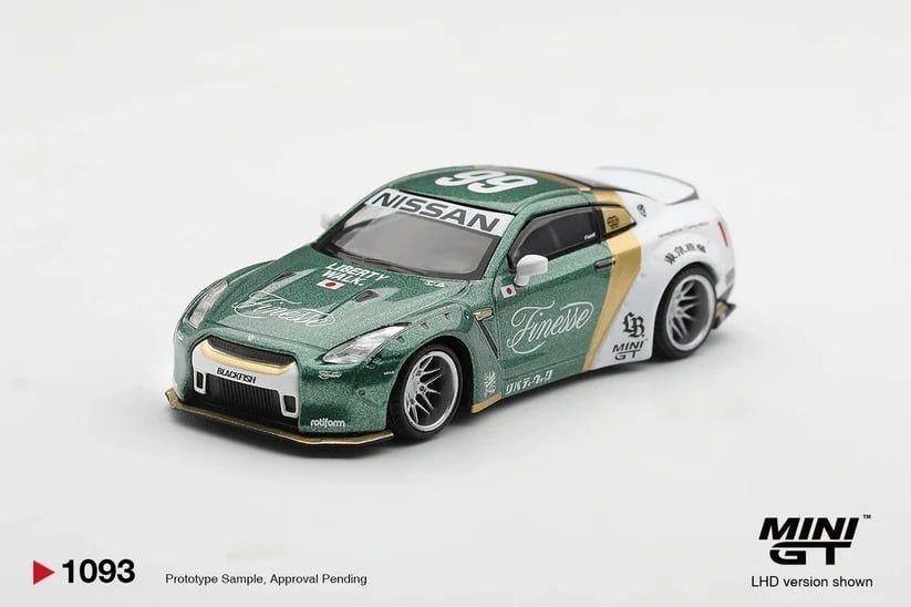 Mô hình xe Nissan GT-R (R35) LB★WORKS Type 1 Custom Ducktail Auto Finesse bản card tỉ lệ 1:64 MiniGT MGT01093 