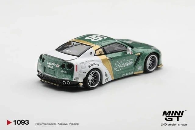  Mô hình xe Nissan GT-R (R35) LB★WORKS Type 1 Custom Ducktail Auto Finesse bản card tỉ lệ 1:64 MiniGT MGT01093 
