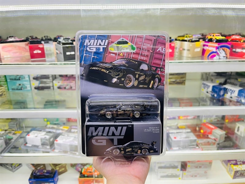  Mô hình xe ô tô MAZDA RX-7 LB-Super Silhouette FD-NILES bản card tỉ lệ 1:64 MiniGT MGT01101-BL NO CHASE CAR 