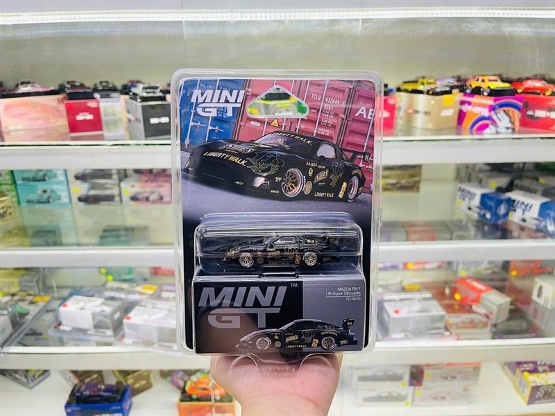  Mô hình xe ô tô MAZDA RX-7 LB-Super Silhouette FD-NILES bản card tỉ lệ 1:64 MiniGT MGT01101-BL NO CHASE CAR 