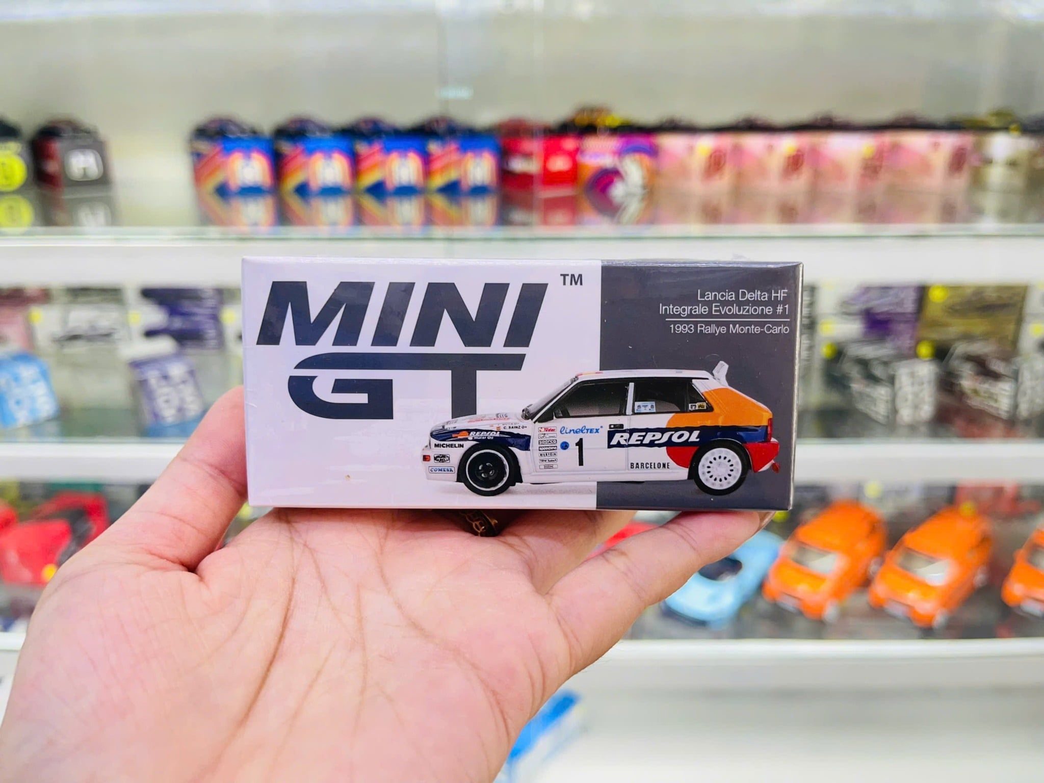  Mô hình xe Lancia Delta HF Integrale Evoluzione #1 1993 Rallye Monte-Carlo tỉ lệ 1:64 bản card MiniGT MGT01131 HAVE CHASE CAR 