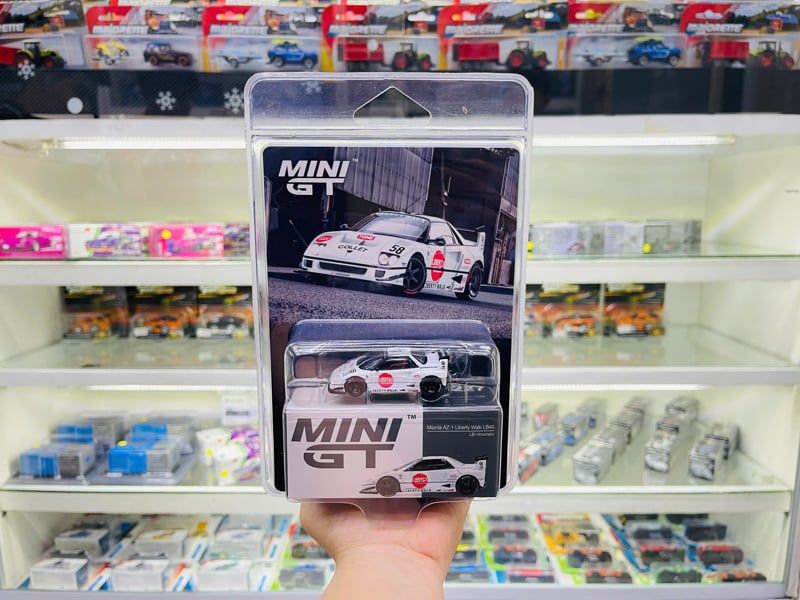  Mô hình xe Mazda AZ-1 Liberty Walk LB40 LB-Hinomaru bản card tỉ lệ 1:64 MiniGT MGT01227 