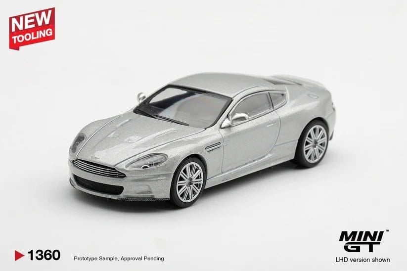 Mô hình xe Aston Martin DBS 2008 Lightning Silver tỉ lệ 1:64 MiniGT MGT01360 