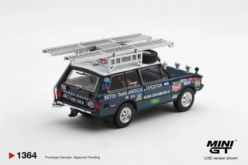  Mô hình xe Range Rover 1971 British Trans-Americas Expedition (VXC-765K) tỉ lệ 1:64 MiniGT MGT01364 