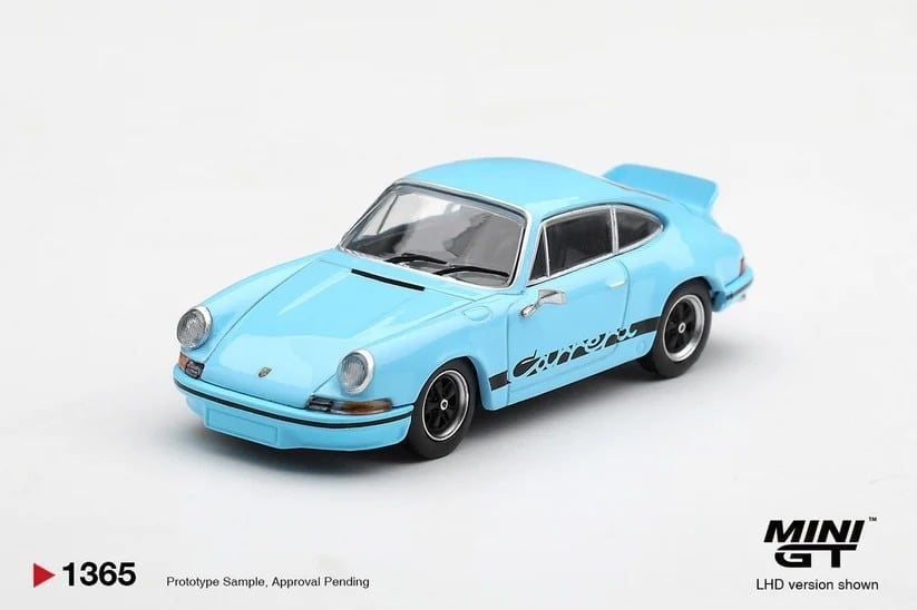  Mô hình xe Porsche 911 Carrera RS 2.7 Gulf Blue with Black Livery card tỉ lệ 1:64 MiniGT MGT01365 