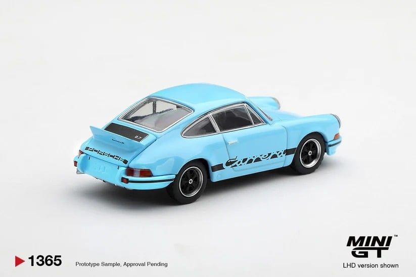  Mô hình xe Porsche 911 Carrera RS 2.7 Gulf Blue with Black Livery tỉ lệ 1:64 MiniGT MGT01365 