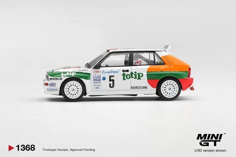  Mô hình xe Lancia Delta HF Integrale Evoluzione #5 1993 Rallye Monte-Carlo bản box tỉ lệ 1:64 MiniGT MGT01368 