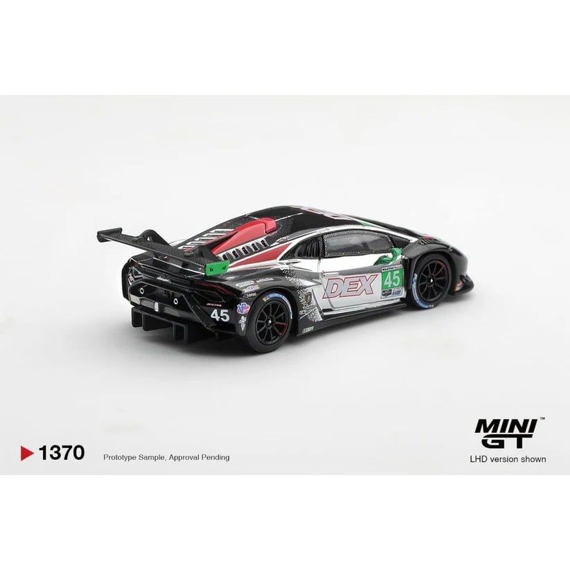  Mô hình xe Lamborghini Huracan GT3 EVO2 #45 DEX Wayne Taylor Racing 2025 bản card tỉ lệ 1:64 MiniGT MGT01370 