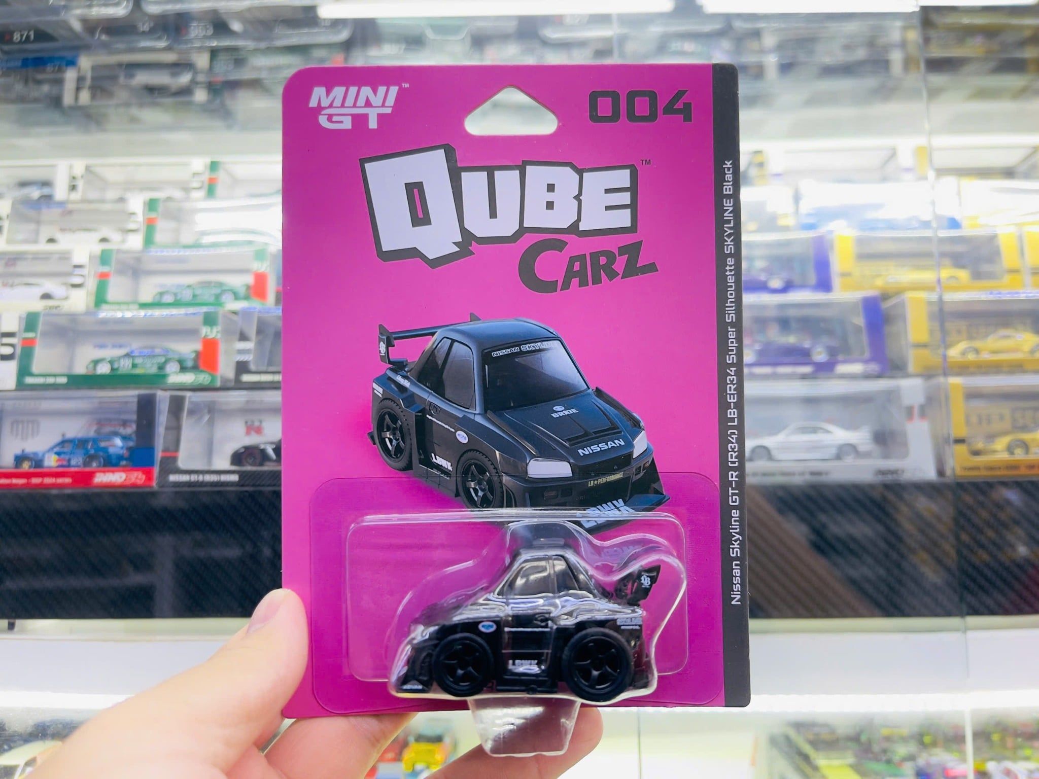  Mô hình xe Nissan LB-R34 Supper Silhouette Skyline Black MiniGT - QubeCarz MGTQC004 