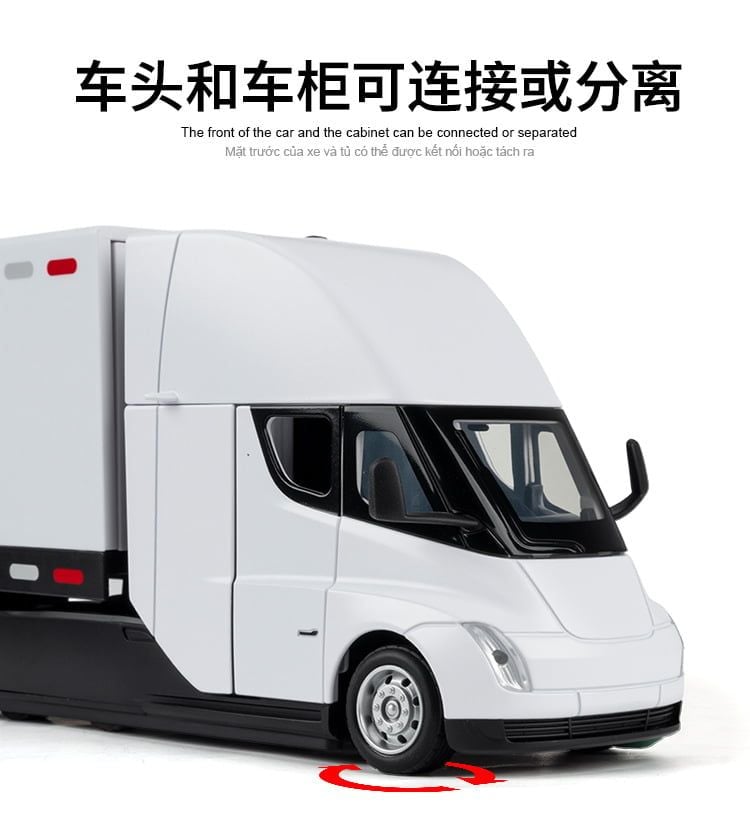  Mô hình xe container đầu kéo kèm thùng Tesla truck tỉ lệ 1:32 Alloy model A3260 