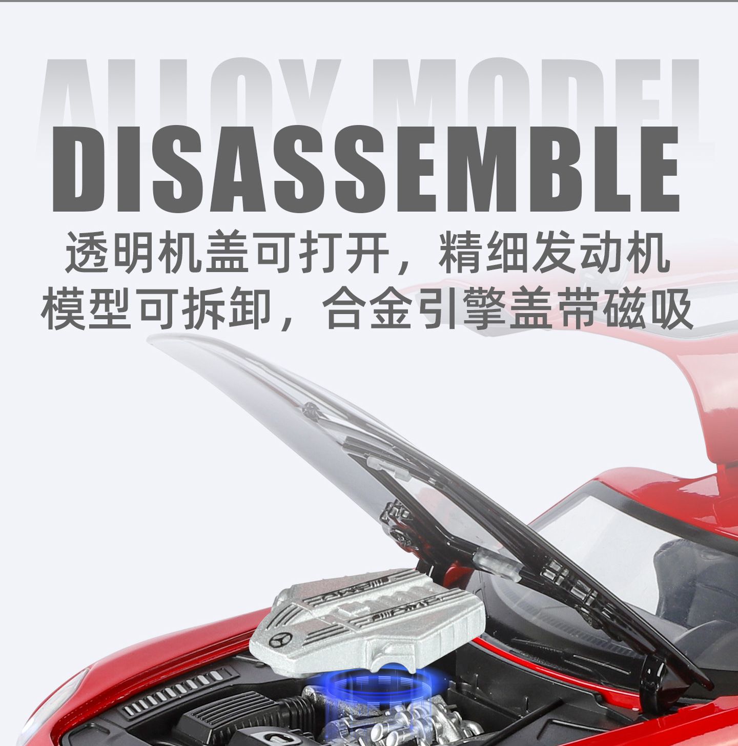  Mô hình xe Mercedes Benz SLS AMG full open tỉ lệ 1:24 Alloy model C2451 