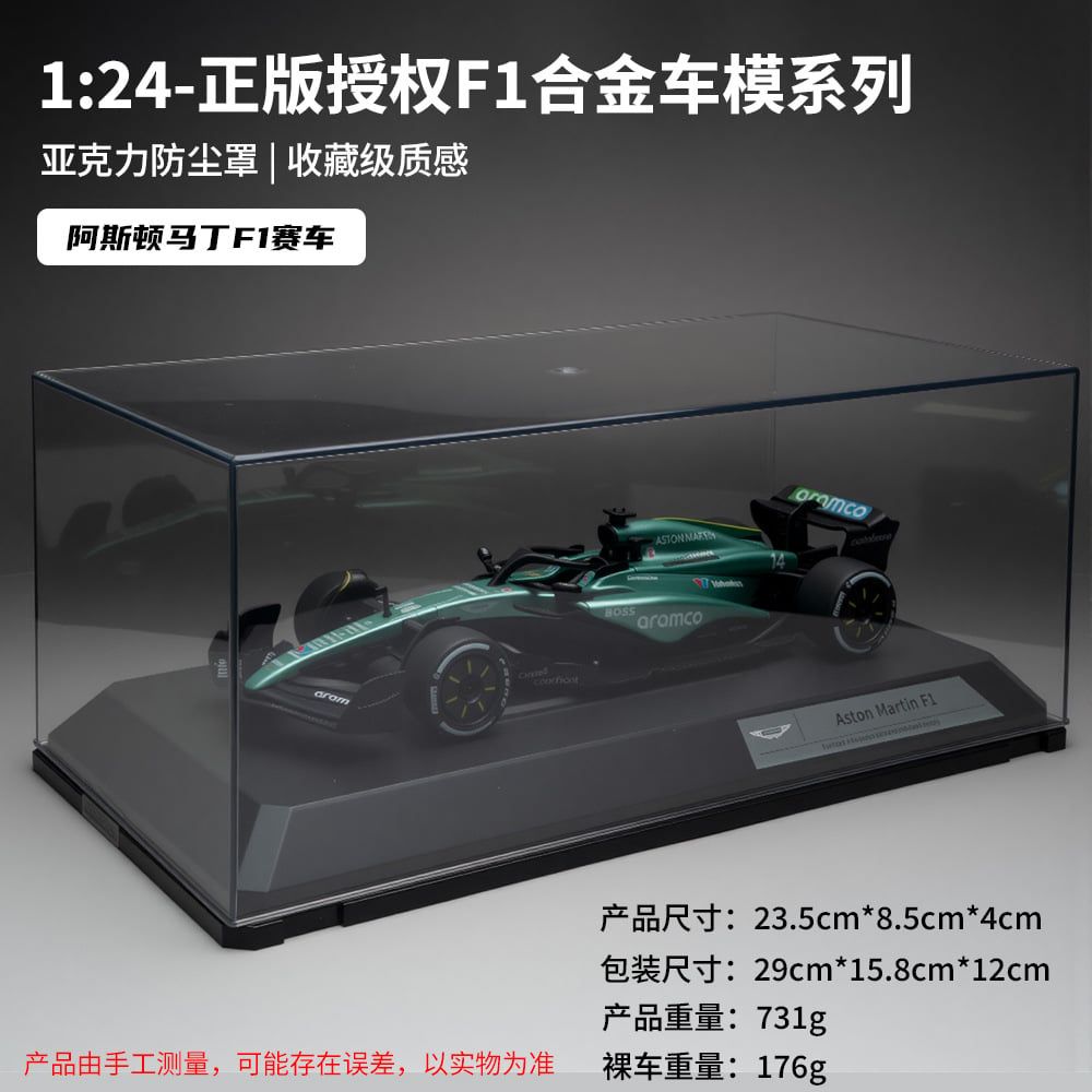  Mô hình xe F1 Formula Aston Martin #14 hộp mica tỉ lệ 1:24 RW model RW5124 
